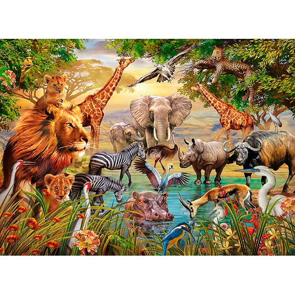 Puzzle 500p Animales en el Estanque - Imagen 1