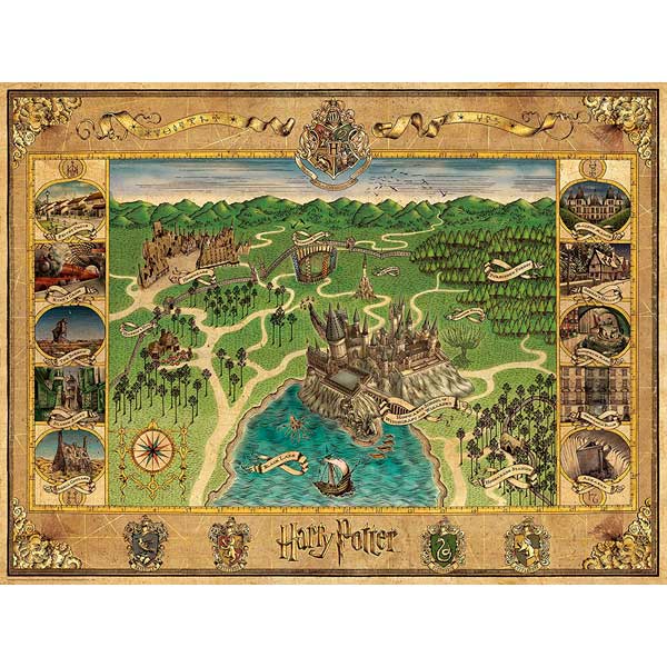 Puzzle 1500p Mapa de Hogwarts - Imagen 1