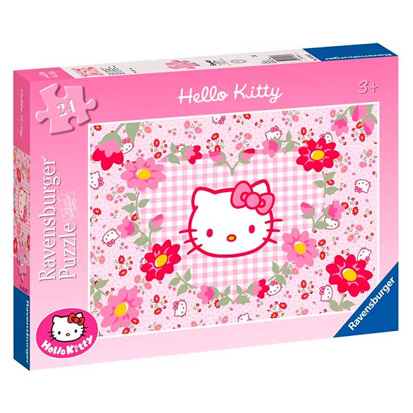 Puzzle 24p Hello Kitty en un Mar de Flors - Imatge 1