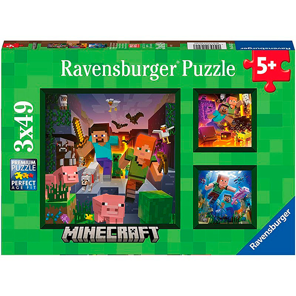Minecraft Puzzle Infantil 3x49p