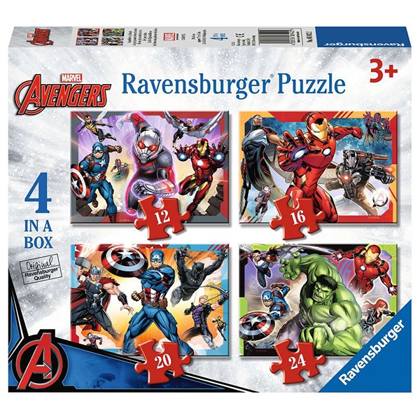 Avengers Puzzle 4 in a box 10-12-14-16 p - Imatge 1