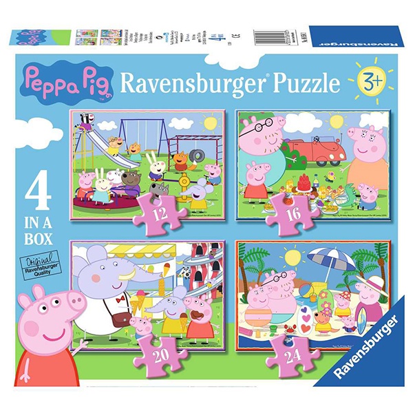 Peppa Pig Puzzle 4 in a Box 12-16-20-24p - Imagem 1