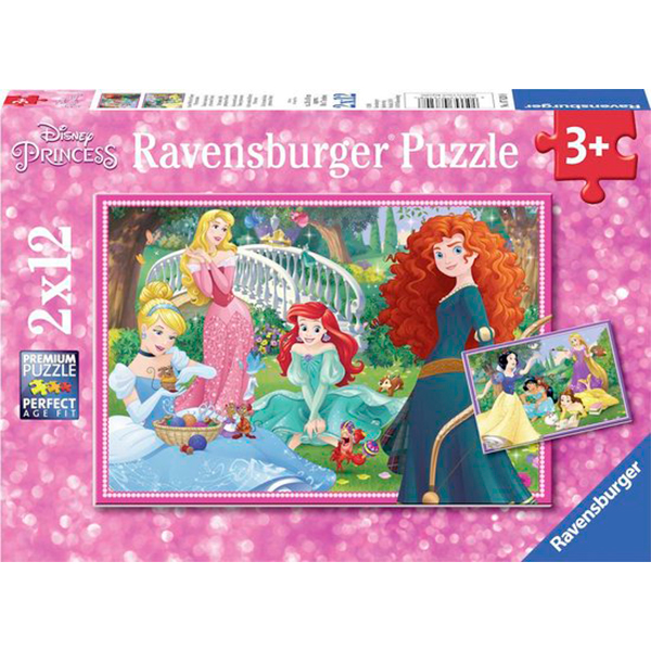 Disney Puzzle 2x12p Princesas - Imagen 1