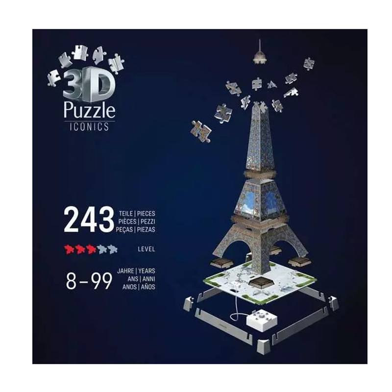 Puzzle 3D Iconics Torre Eiffel LED 216p - Imagen 2