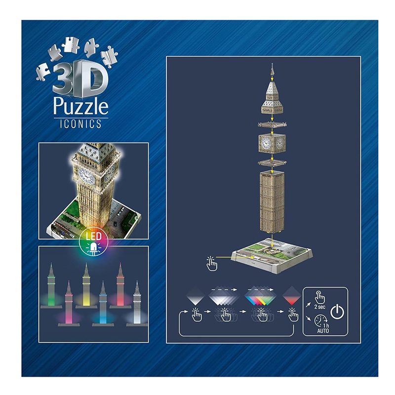 Puzzle 3D Iconics Big Ben con Luz - Imagen 2