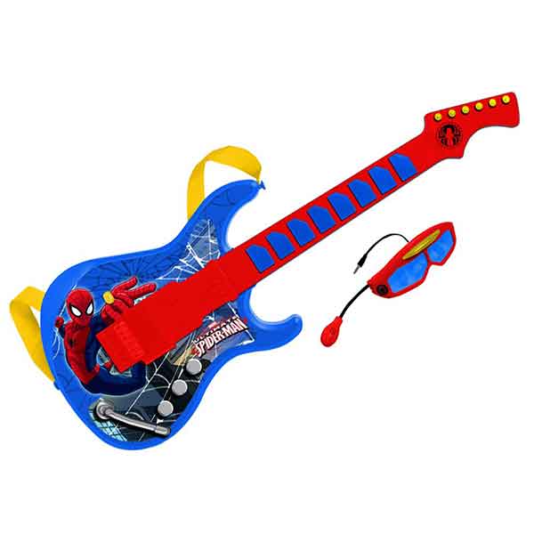 Guitarra Spiderman con Gafas y Micrófono - Imagen 1