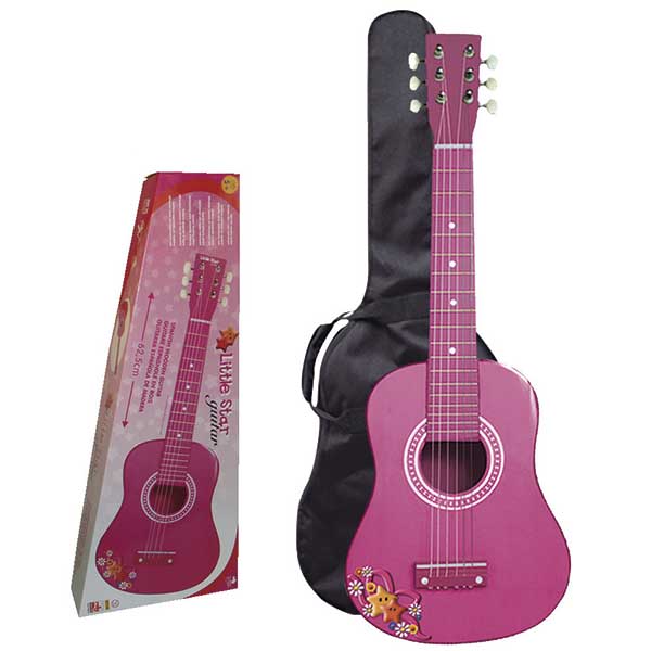 Guitarra Rosa de Fusta 65cm - Imatge 1