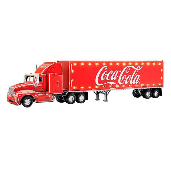Puzzle 3D Coca-Cola Caminhão com Luzes 59cm - Imagem 1