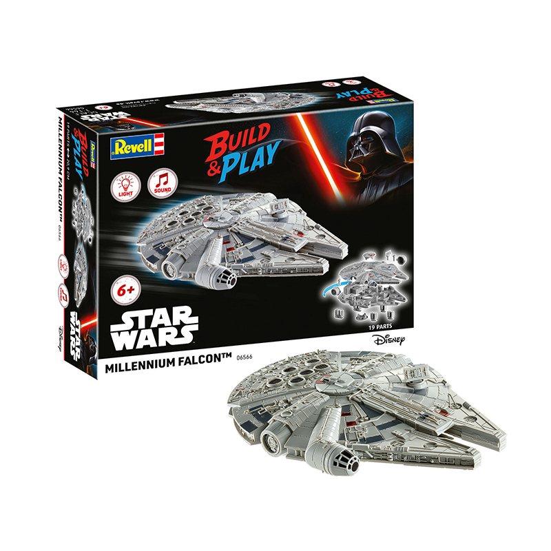 Puzzle 3D maquete Star Wars Millenium Falcon luzes e sons