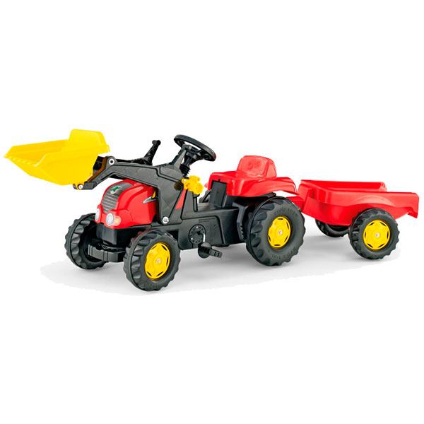 Tractor Pedales con Remolque Rojo - Imagen 1