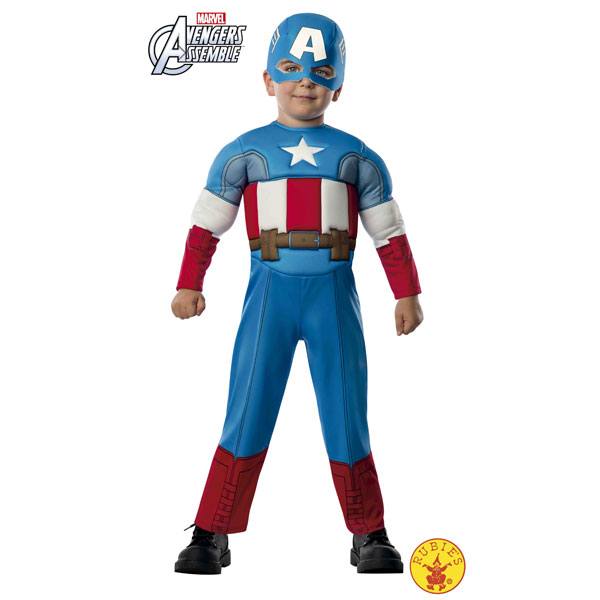 Os Vingadores da Marvel Disfarce Capitão América Deluxe 1-2 anos - Imagem 1