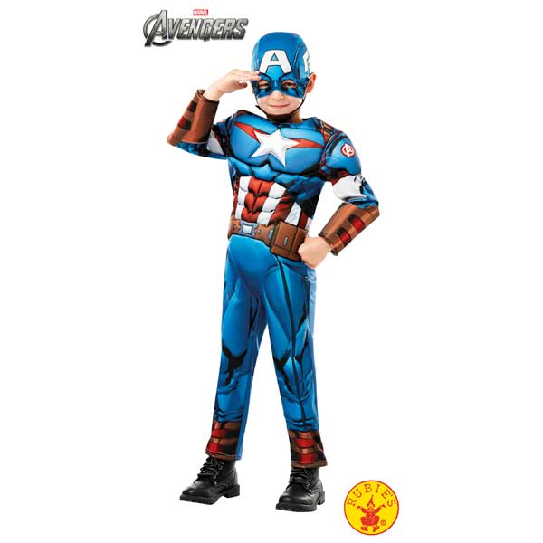 Marvel Disfraz Infantil Capitán América Deluxe 5-6 años