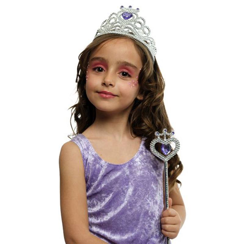 Set Accesorios Disfraz Princesa Plata y Lila