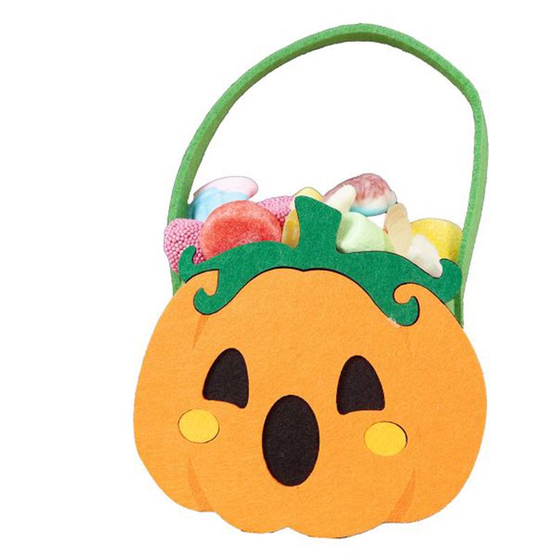 Saco De Feltro Abóbora 14 X 20 Cm Halloween
