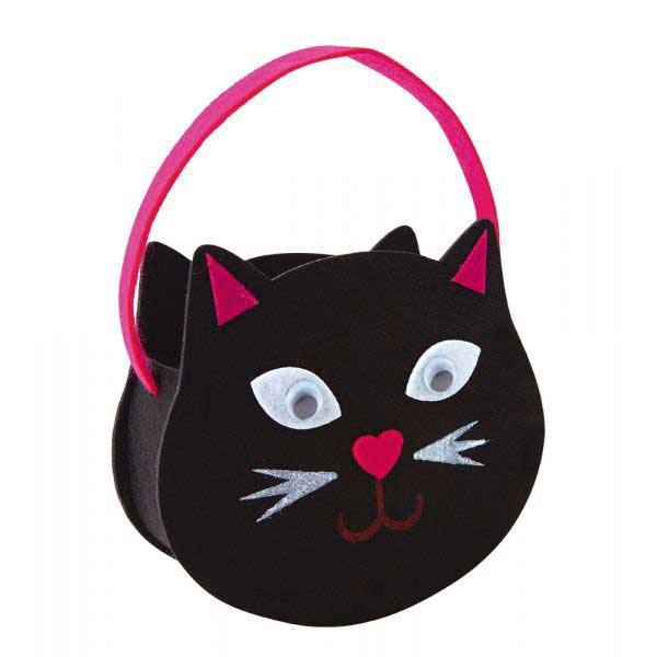 Bolso Portacaramelos Gato Negro de Fieltro - Imagen 1