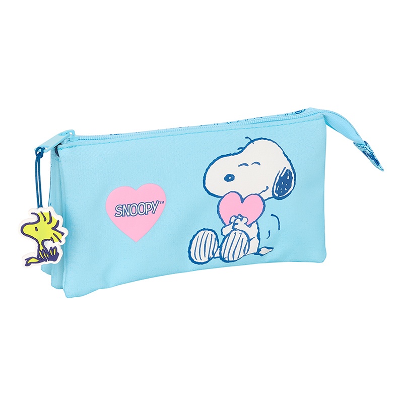 Snoopy Estuche portatodo Triple Love 22cm