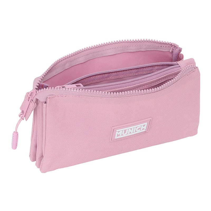 Estuche Triple Munich Basic Rosa 22cm - Imagen 2