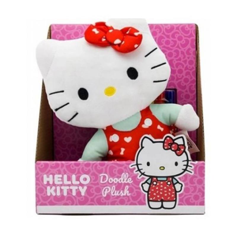 Hello Kitty Peluche Doodle para pintar vestido vermelho 25cm