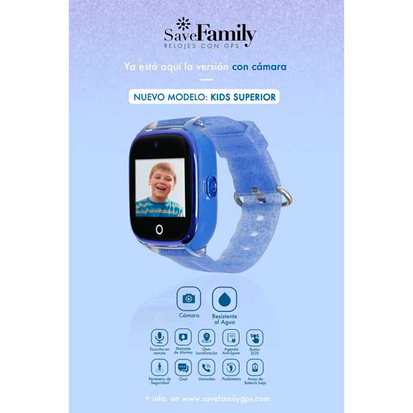 Save Family Reloj Infantil GPS Superior Azul Glitter - Imatge 1