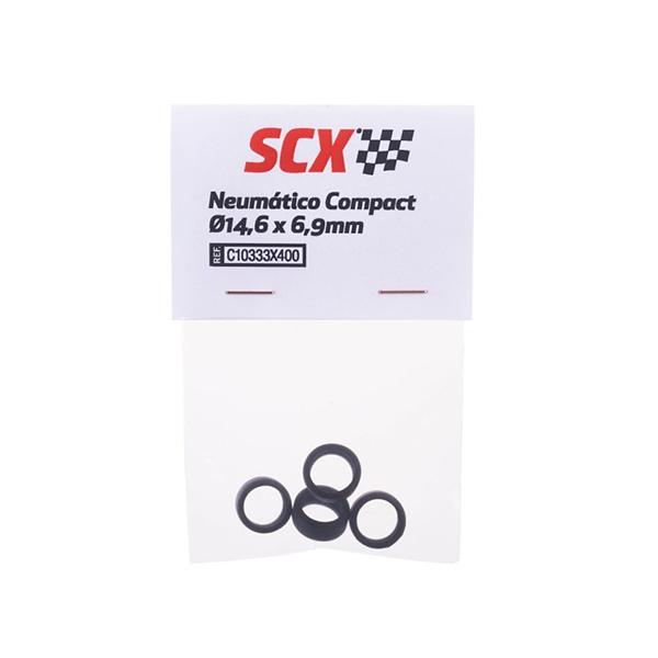 Scalextric Pack 4 Pneus Compact Ø14,6 x 6,9mm 1:43