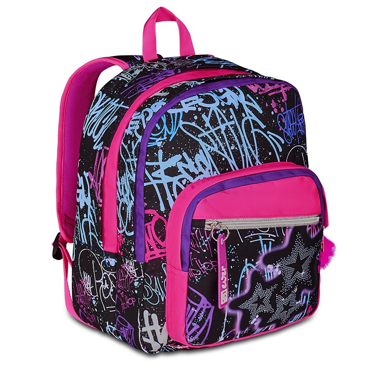 Mochila Seven Fixstar com Pompom Rosa 42cm - Imagem 3