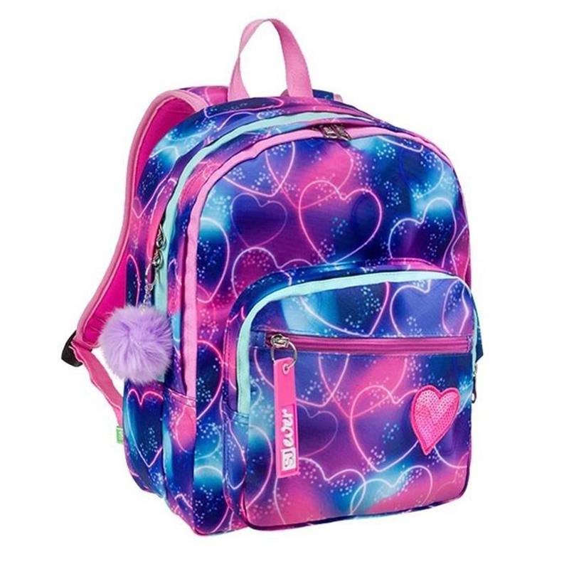 Mochila Seven Multiheart com Pompom Lilás 42cm - Imagem 2