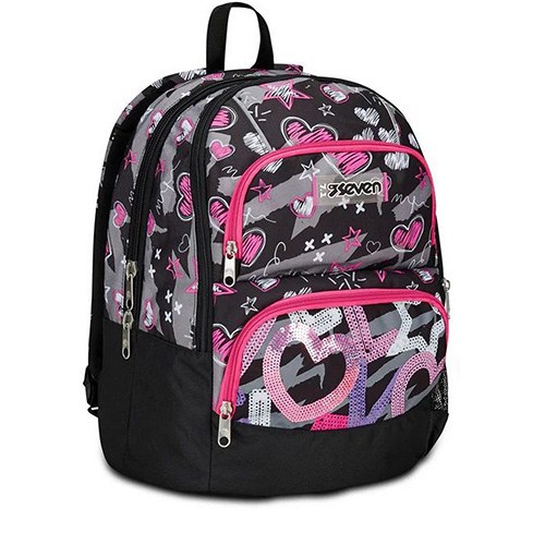 Mochila Seven Advance Pockets Lantejoulas 43cm - Imagem 