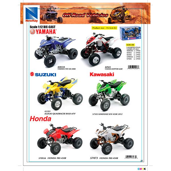 Moto Quad Metalico ATV 1:12 - Imagen 1