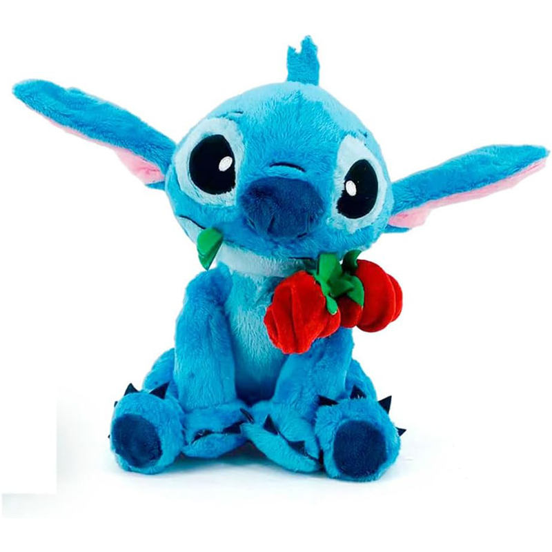 Peluche Stitch con rosa 25 cm