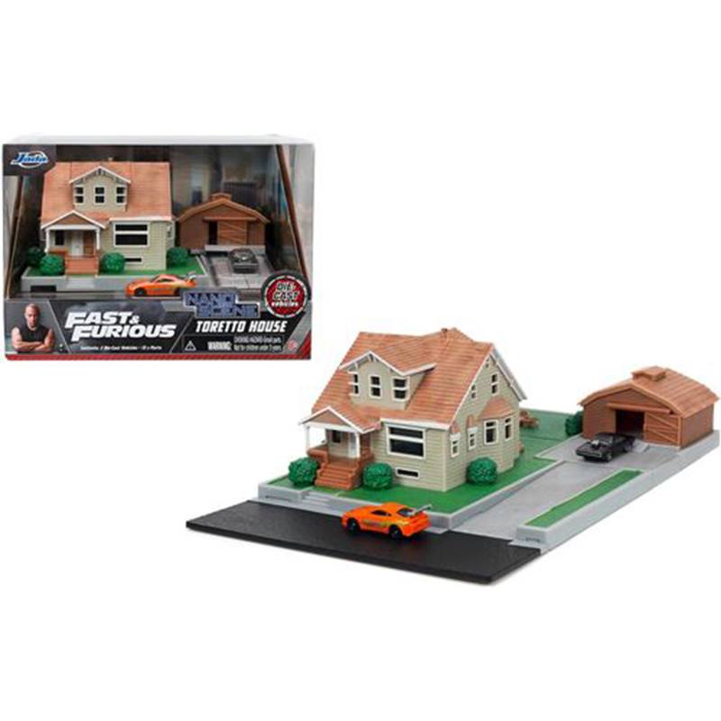 Fast and Furious Casa-Garaje Toretto con 2 nano vehículos