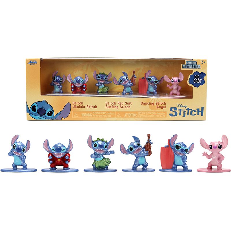 Disney Set 6 figuras metal Stitch 4 cm