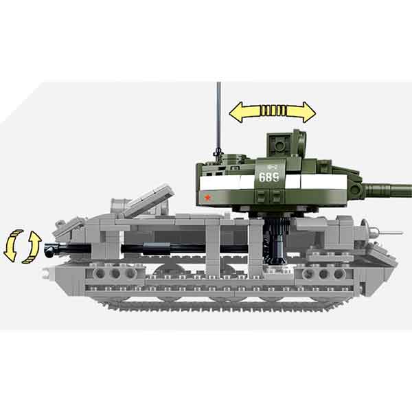 Sluban Modelo da Segunda Guerra Mundial Tanque Médio 2 em 1 - Imagem 3
