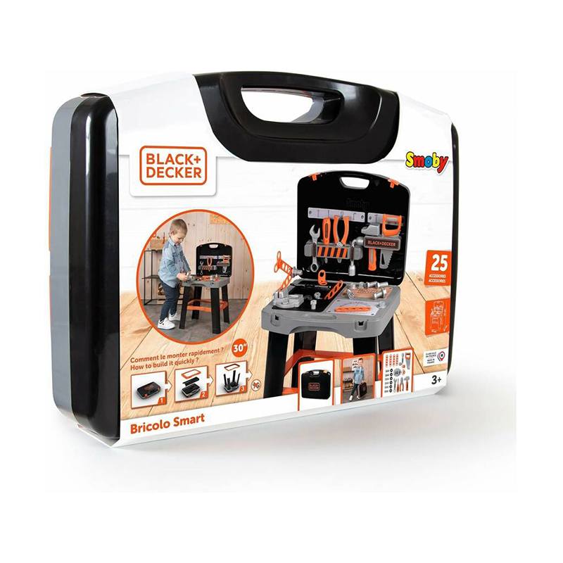 Mala e Banco de trabalho infantil Black and Decker 25 acessórios