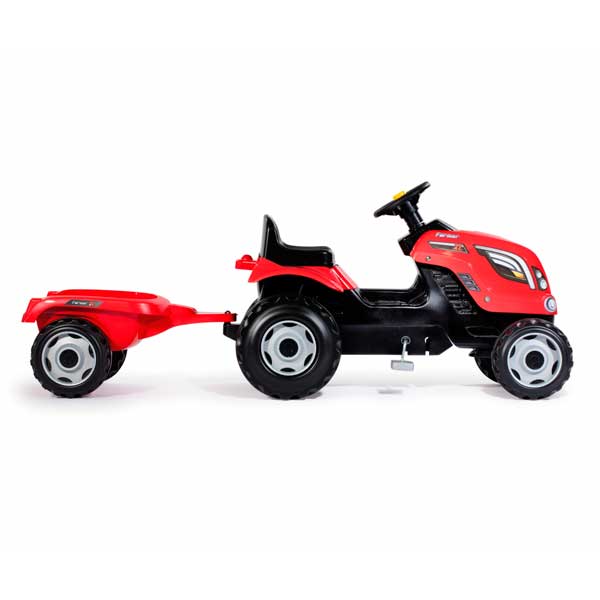 Tractor a pedales Farmer XL Rojo con Remolque de Smoby (710108) - Imagen 3