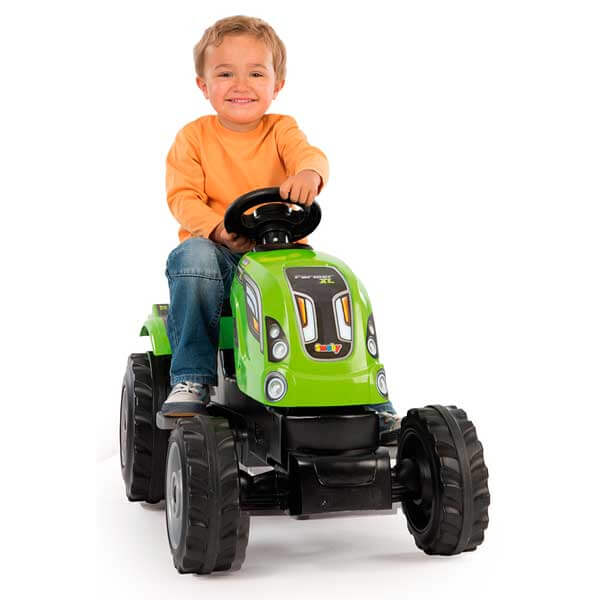 Tractor a pedales Farmer XL Verde con Remolque de Smoby (710111) - Imagen 1