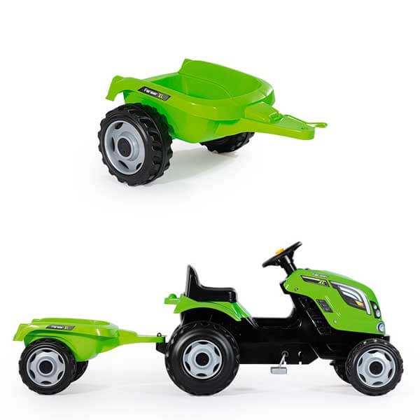 Tractor a pedales Farmer XL Verde con Remolque de Smoby (710111) - Imagen 3
