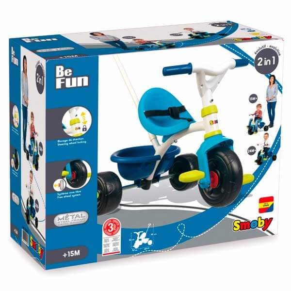 Triciclo de bebê Be Fun Azul do Smoby (740323) - Imagem 3