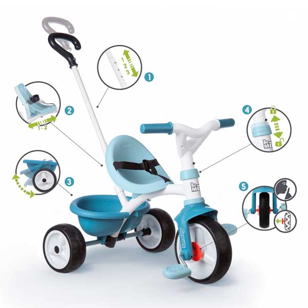 Triciclo Infantil Be Move Azul do Smoby (740331) - Imagem 3