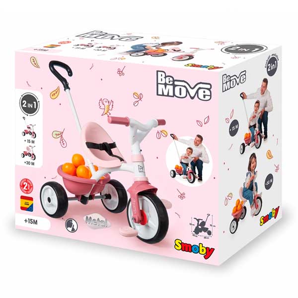 Triciclo Infantil Be Move Rosa de Smoby (740332) - Imagen 4