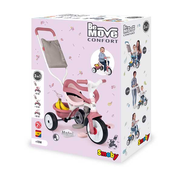 Triciclo Infantil Be Move Confort Rosa do Smoby (740415) - Imagem 4