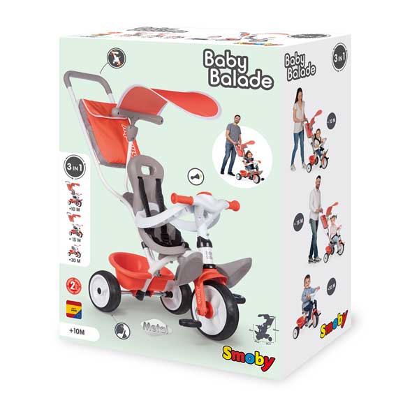 Triciclo Infantil Baby Balade Rojo de Smoby (741105) - Imatge 4