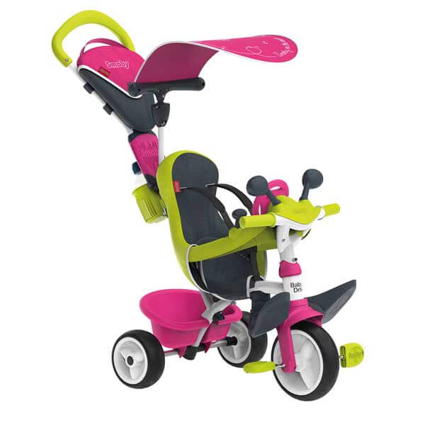 Triciclo de bebê Baby Driver Confort Rosa do Smoby (741201) - Imagem 1
