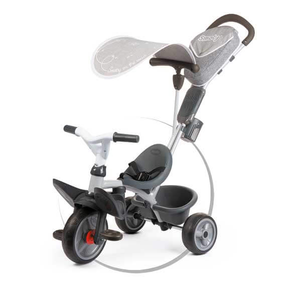 Triciclo de bebê Baby Driver Confort Cinza do Smoby (741202) - Imagem 2