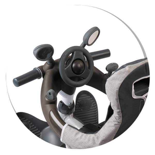 Triciclo de bebê Baby Driver Confort Cinza do Smoby (741202) - Imagem 4
