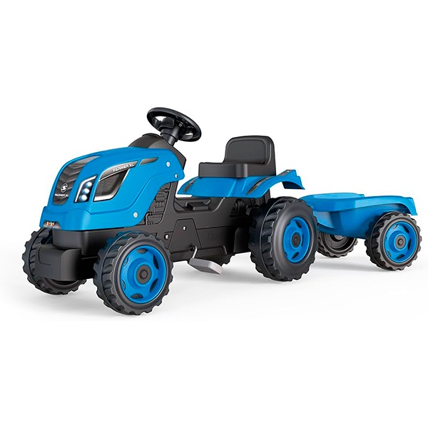 Tractor Farmer XL Blau Amb Remolc de Smoby (7600710129) - Imatge 1