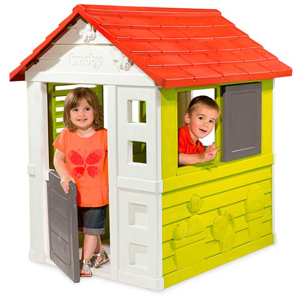 Casa de juguete Nature II verde, roja y blanca de Smoby (810712) - Imatge 1