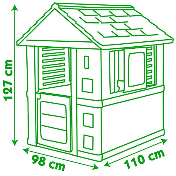 Casa de juguete Nature II verde, roja y blanca de Smoby (810712) - Imatge 3