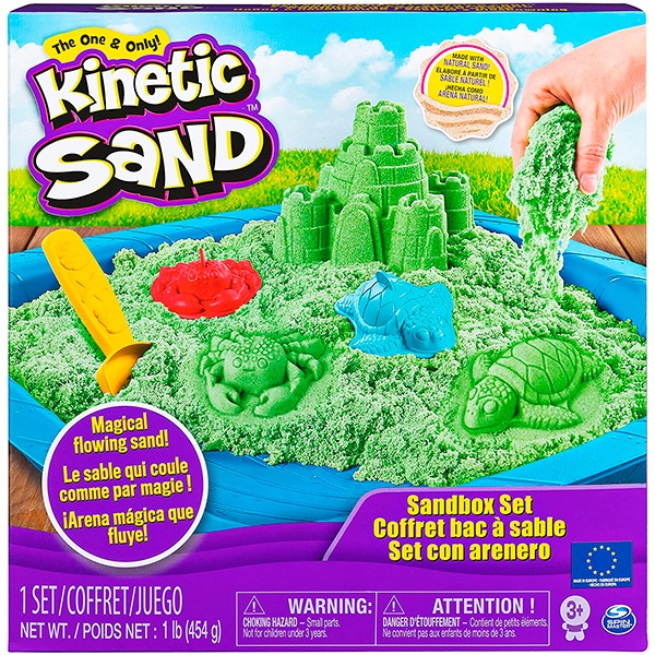 Kinetic Sand Set Verde com Caixa de Areia - Imagem 1
