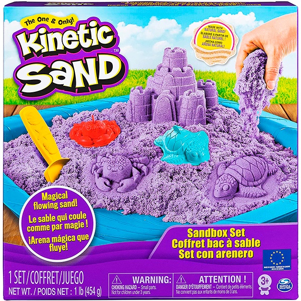 Kinetic Sand Set Lilás com Caixa de Areia - Imagem 1