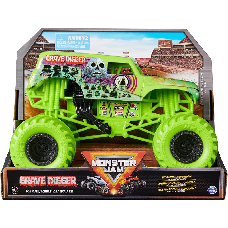 Monster Jam Vehículo Grave Digger Verde 1:24 | JOGUIBA
